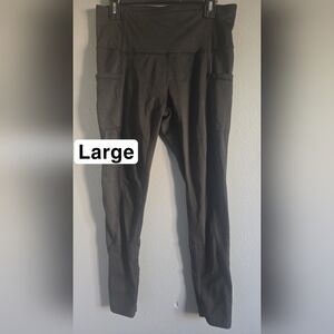 Active USA Black Women's Leggings Side Pockets Large